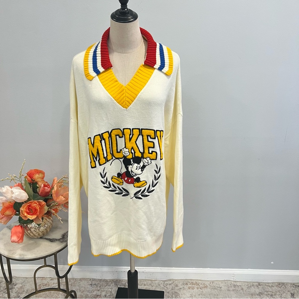 Disney Mickey Mouse Embroidered Unisex Sweater - Size XXL - Stained!